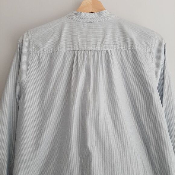 LEVI'S 100% Cotton Bow Neck Tie Button Down Top Pinstripe Sz M - Picture 11 of 16